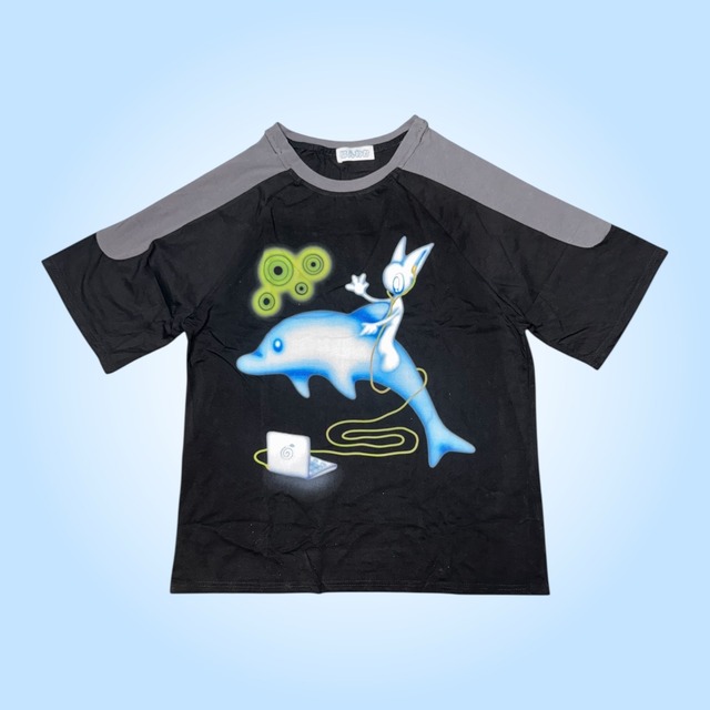 【naka renya × HONWAKA】Dolphin Rider Tee Black