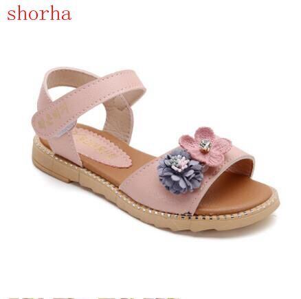 【新作】【送料無料】 2017新しい本革サンダル夏のウォーカーシューズ花滑り止めソールキッズ幼児マガジンサンダルサイ​​ズ25-36 靴 サマー 夏物 レザー フラワーデザイン 天然 AL expec413035383751