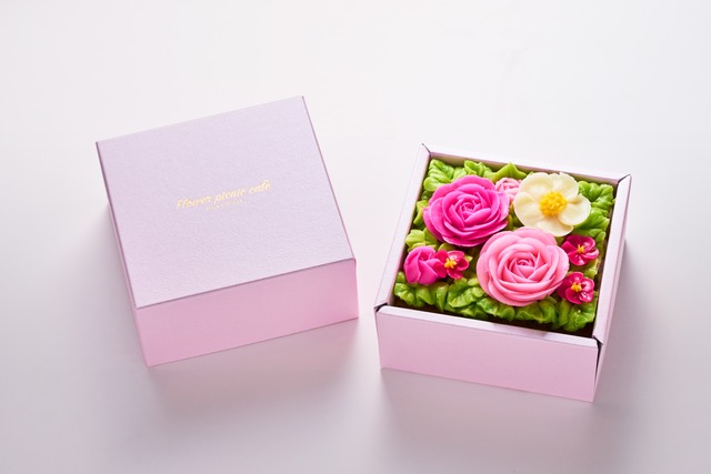 【Shining Red】Anniversary"ミニ"ボックスフラワーケーキ＜ミニサイズ＞　
