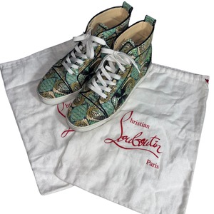 CHRISTIAN LOUBOUTIN snake print python leather sneakers