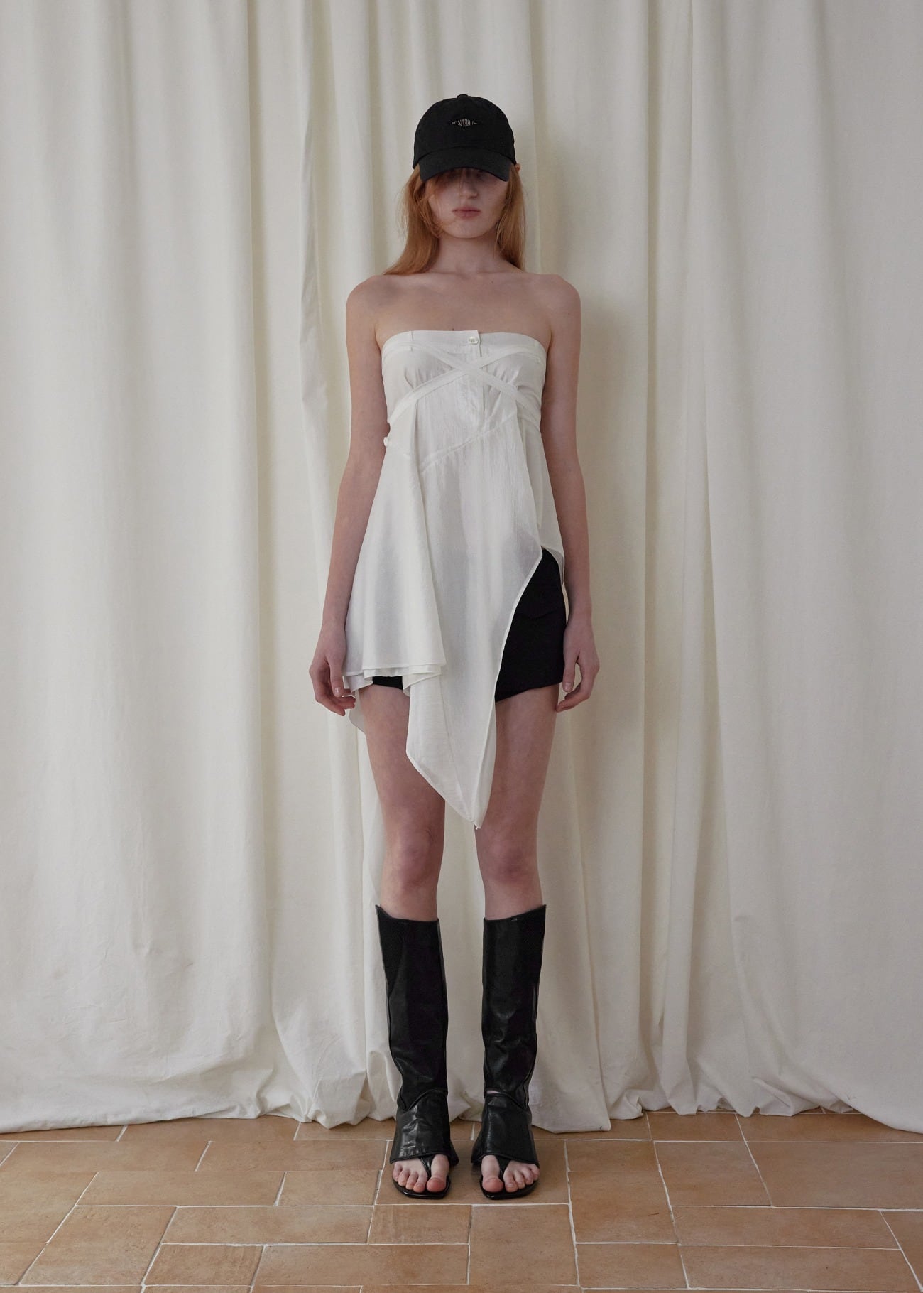 BOHEMSEO] RUFFLE SKIRT & ONE PIECE, WHITE 正規品 韓国ブランド 韓国