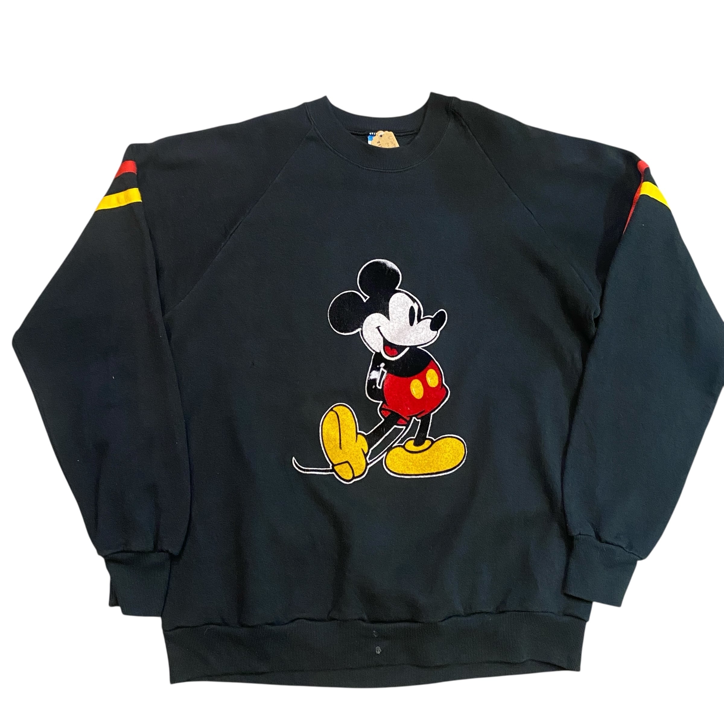 VINTAGE 80S MICKEYMOUSE ミッキーマウス SWEAT スウェット XL BLACK