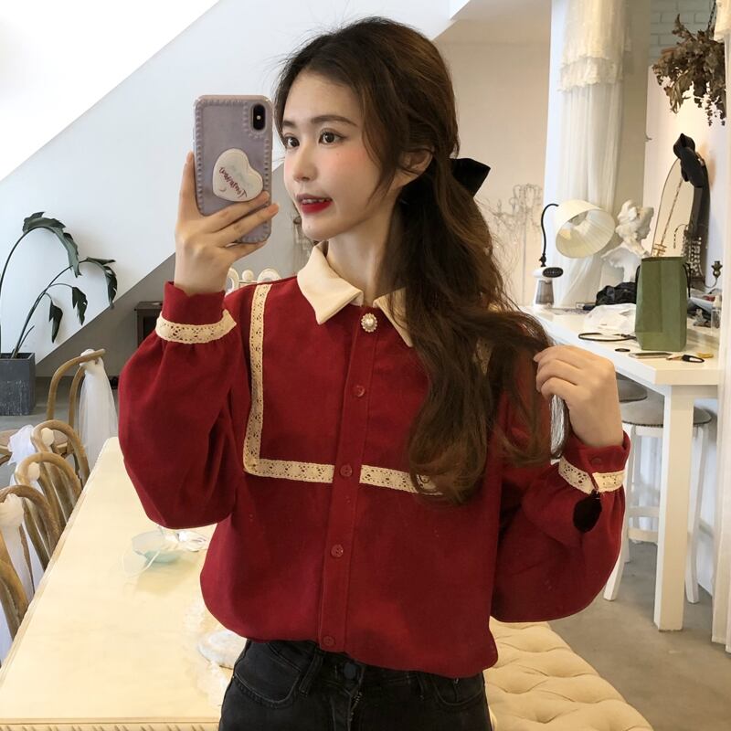 スタンダードシャツ スプリング ロング レトロ 春物 試着室62441764638