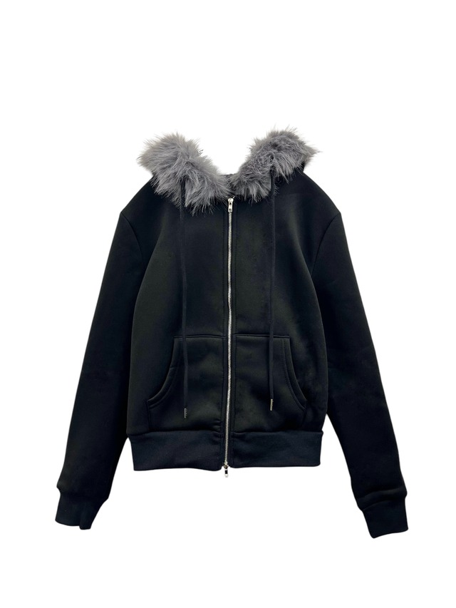 【PLANET STUDIO】fur tight zip up hoodie