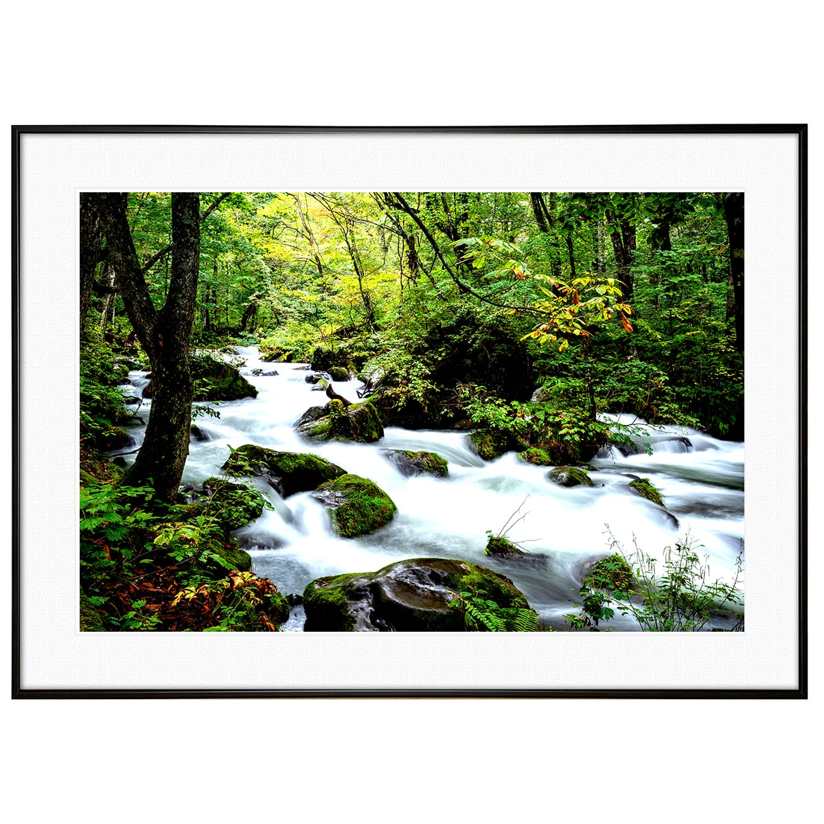 日本写真 青森県 奥入瀬渓流 インテリアアートポスター額装 AS3425