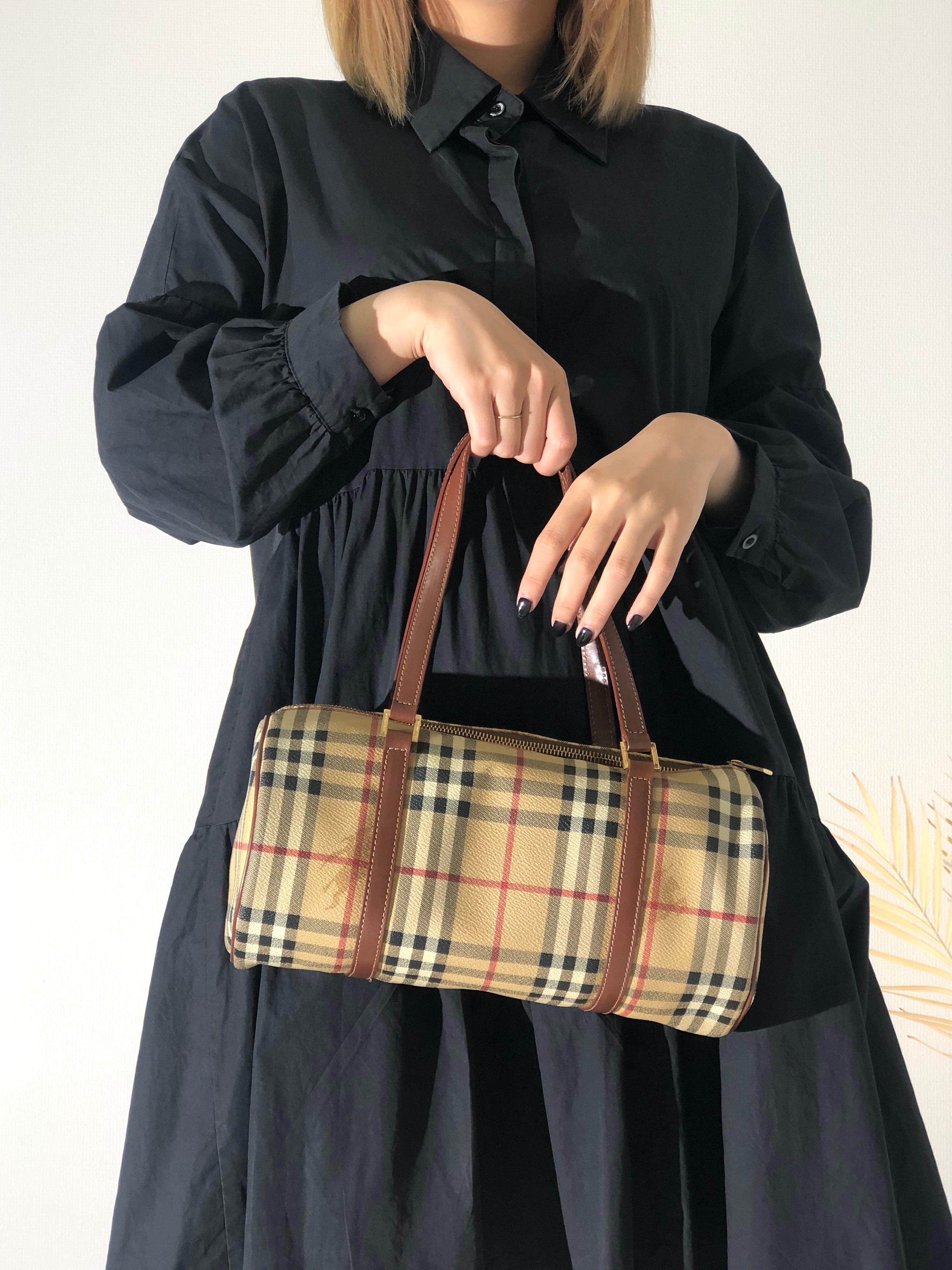 Burberry バーバリー ノバチェック 筒形 ハンドバッグ ベージュ vintage ヴィンテージ オールド nwns72 |  VintageShop solo powered by BASE