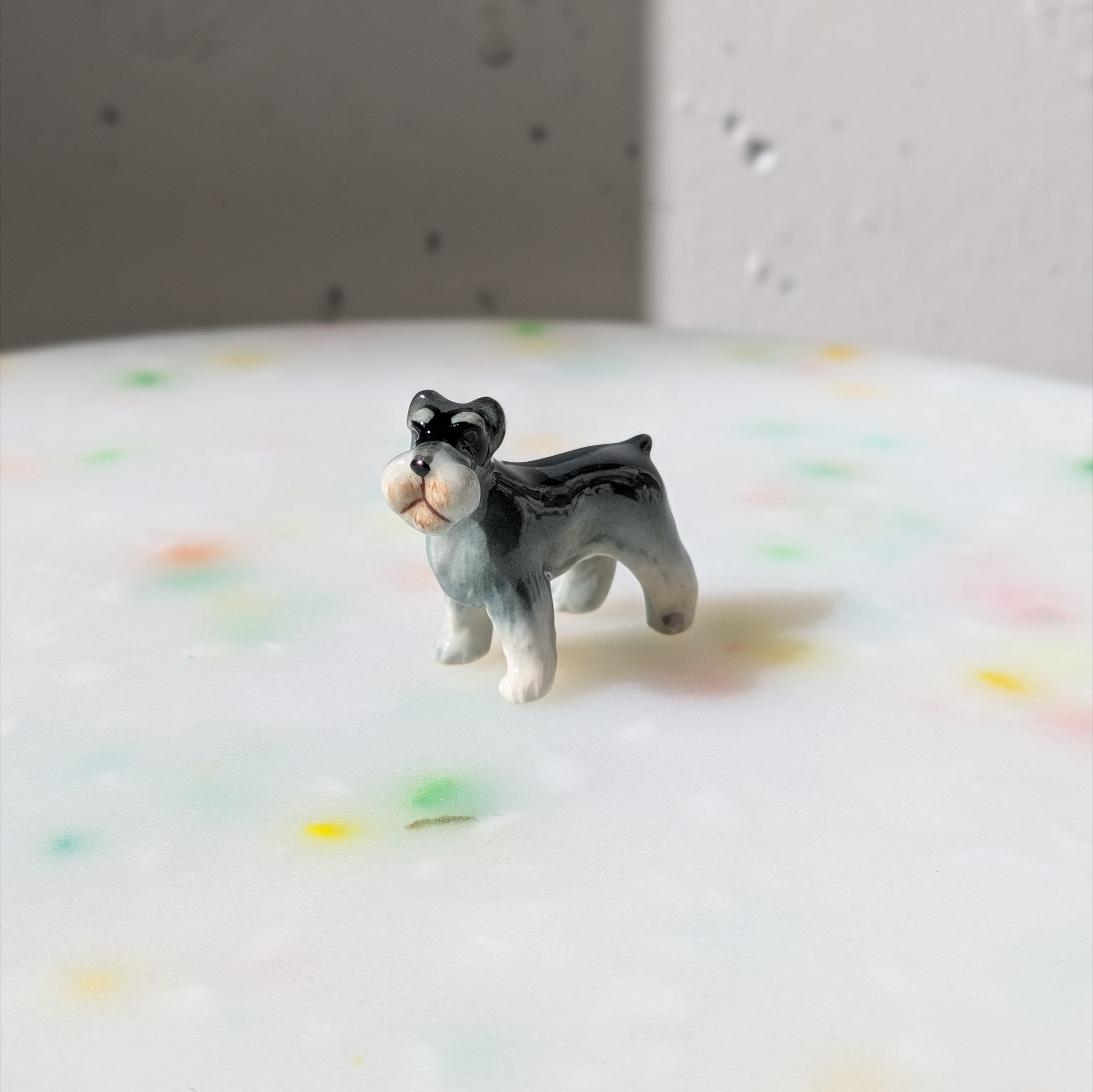 【ミニチュア陶器】 Schnauzer ~stand~