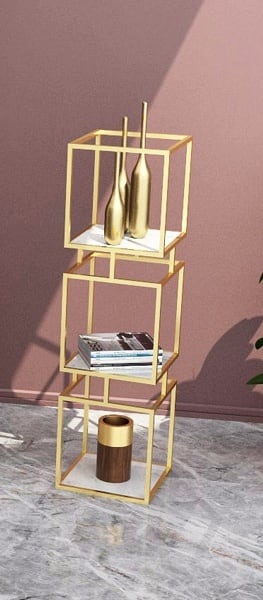 軽量で豪華な収納ラック ゴールド | Russel 海外インテリアセレクト