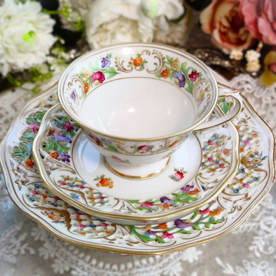 【ヴィンテージ】シューマンババリア　トリオ3点セット　花柄 ヴィンテージシューマンババリア トリオ3点セット 花柄 ホーム