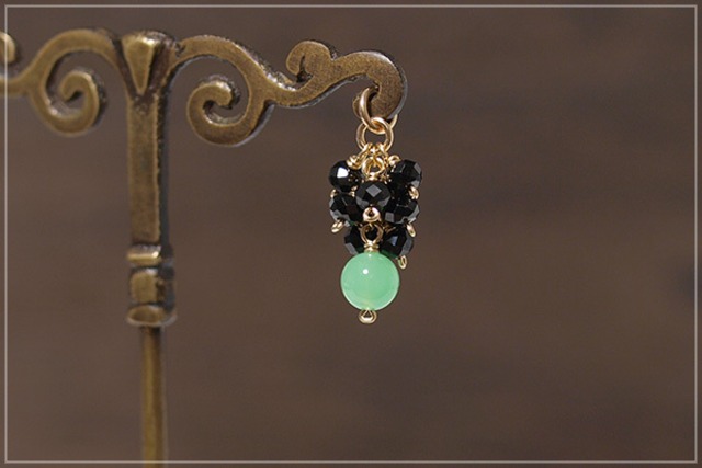 【限定】クリソプレーズ＋ブラックスピネルK14GFペンダントトップ