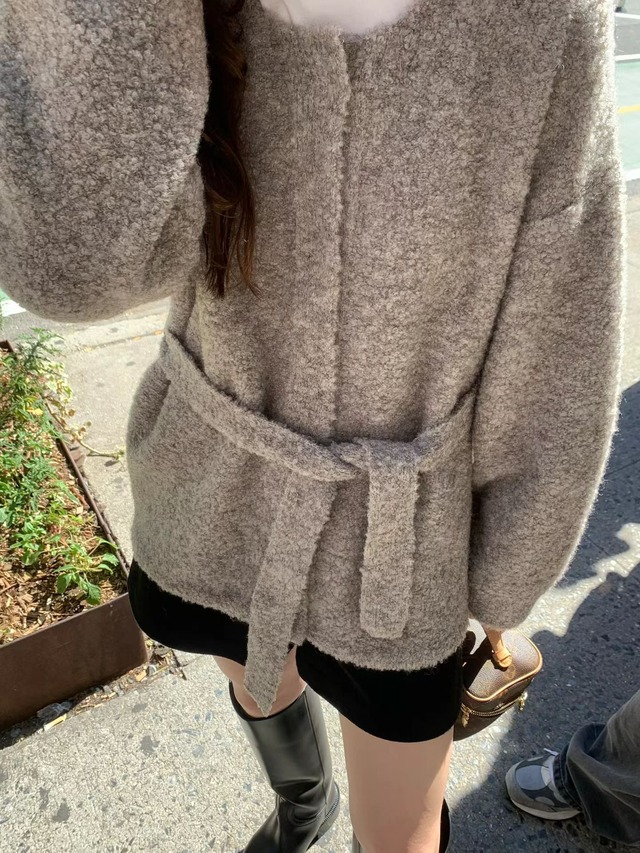 (予約) LIFFEY / Elle boucle cardigan 3color