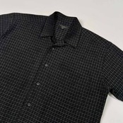 allegri アレグリ チェック柄 開襟 オープンカラー 半袖シャツ サイズ M /メンズ/ブラック/C-TK83/三陽商会
