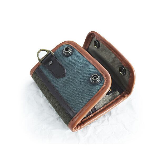 財布 / Hemp cotton three-fold wallet / ハンター カーキ× オリーブ