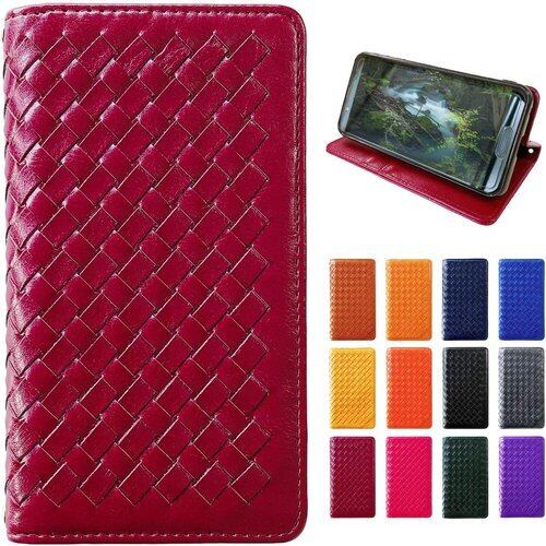 GALAXY S21 5G 専用 SC-51B SCG09 ケース カバー 手帳型 手帳 スタンド機能 2つ折り 手帳型ケース スマホケース ギャラクシー sc51b SC-51Bケース SCG09ケース sc51bケース 編み込み ワインレッド amikomi red 844