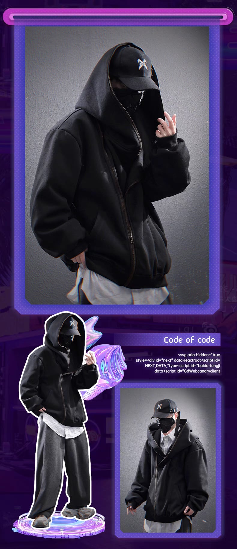 JIYEIND 25SS 斜めファスナー ルーズパーカー | テックウェア専門店