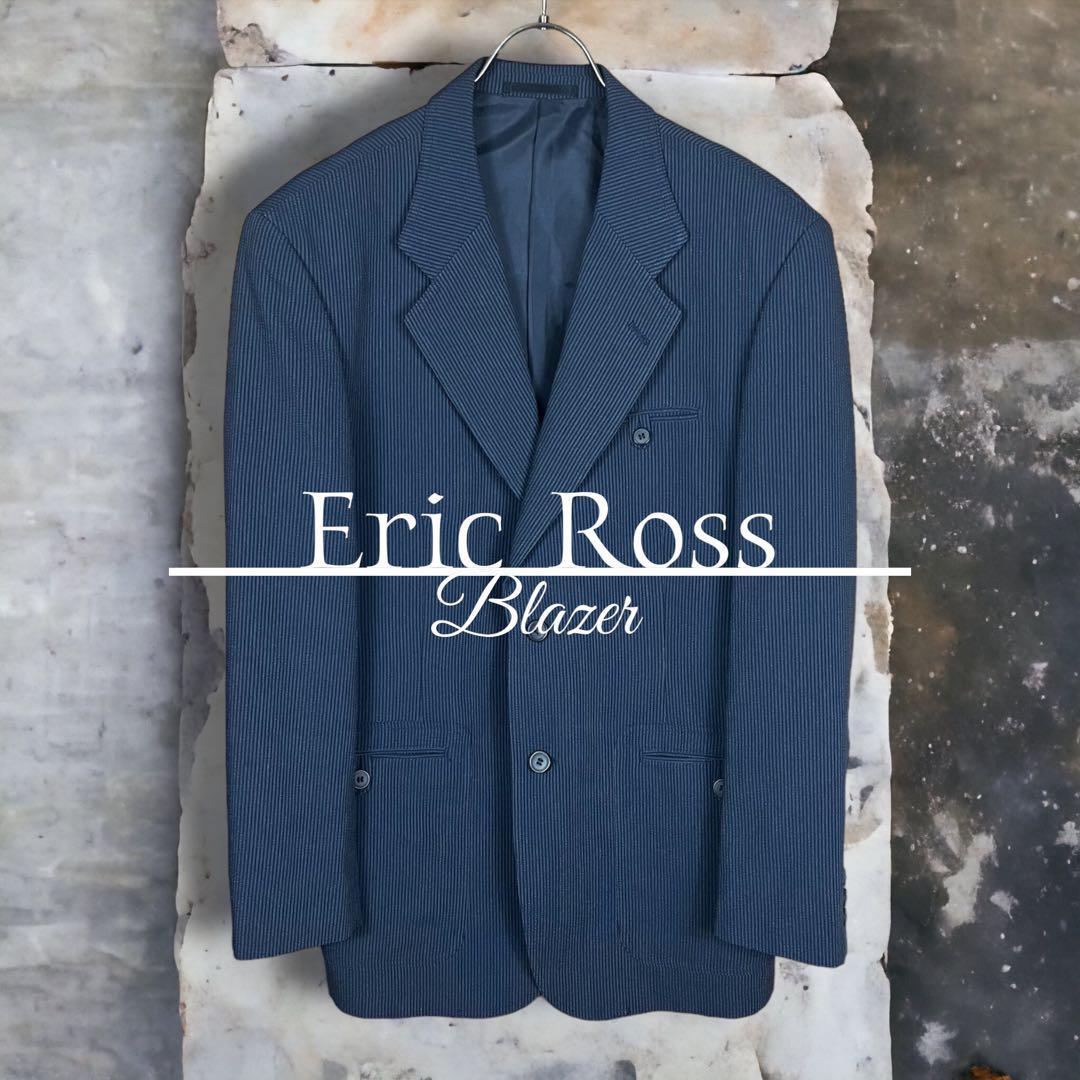 【Eric Ross】テーラード ジャケット ネイビー シングルブレスト 麻混 Eric Ross】テーラード ジャケット ネイビー シングルブレスト 麻混
