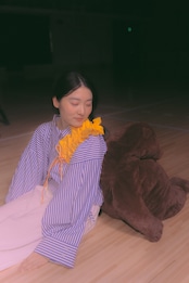 bi-tone frill strap Orange×Yellow