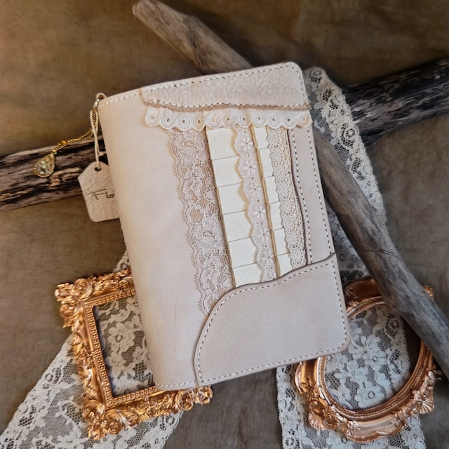 革とレースのノートカバー「カサネ・エシェ」_012