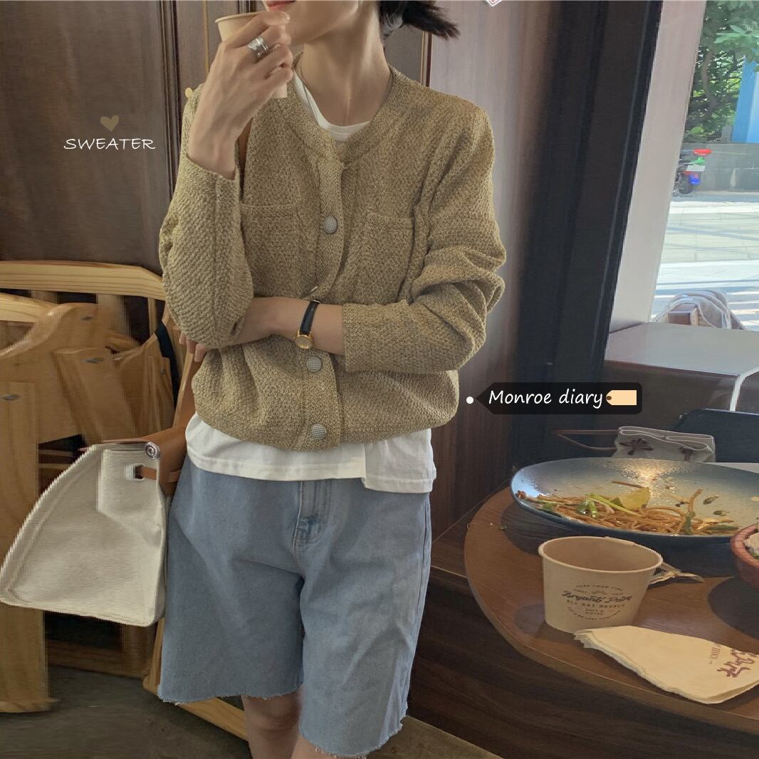 スタンダードルーズセーター コート オータムスタイルトップス ロング レトロ 秋物 モンロー10586751092