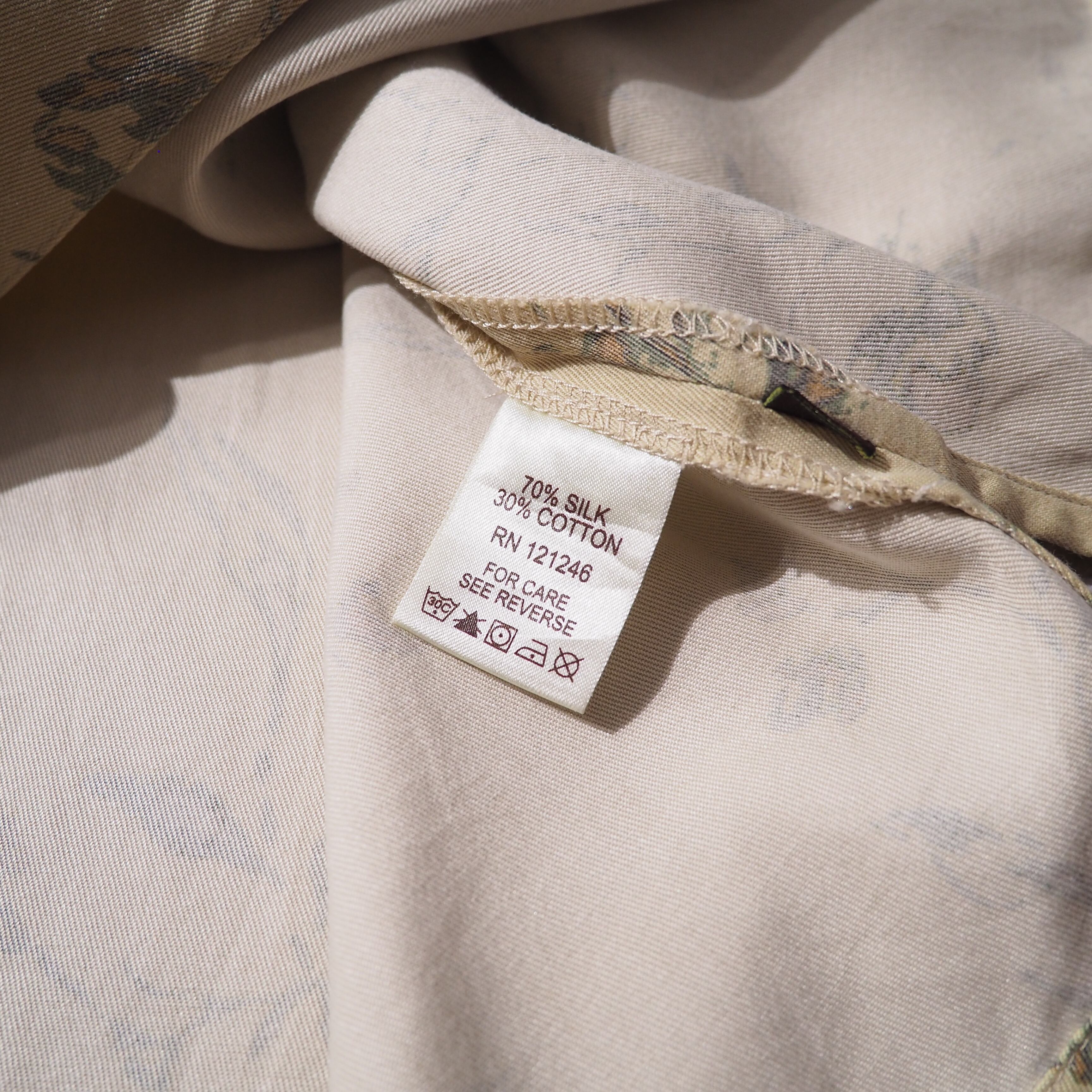 Beautiful fleeting Flower × Silk mix Open collar SS shirt