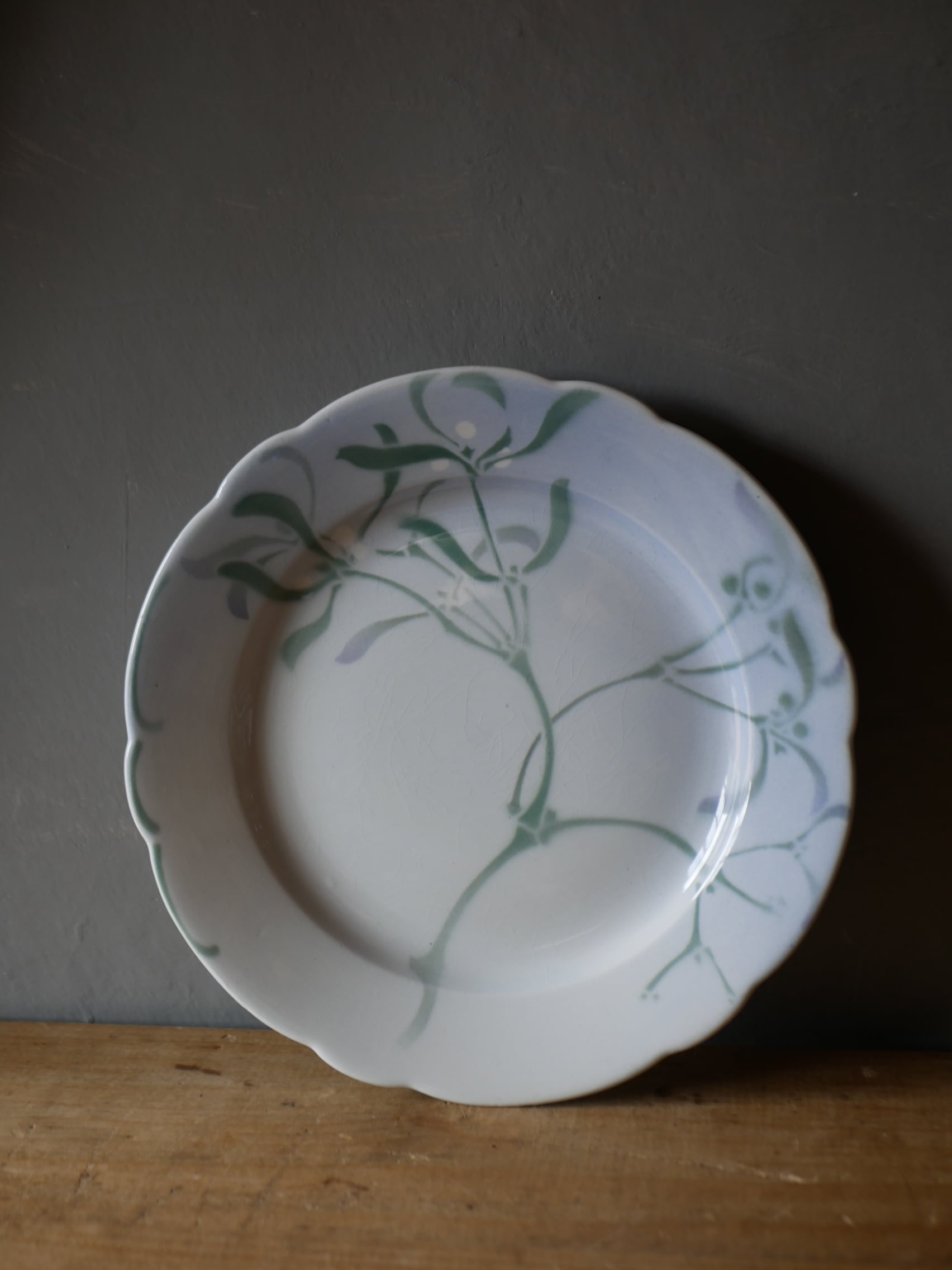 No.5 ディナープレート 宿り木 ヤドリギ フランスアンティーク