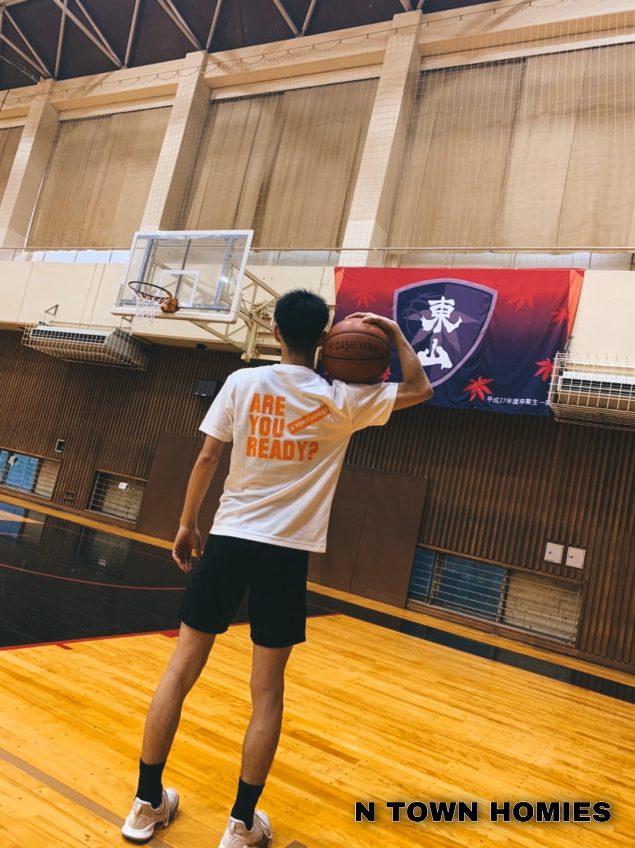 “ARE YOU READY?Tshirt” colour White×Orange - 4