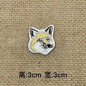 ワッペン アイロン、刺?アップリケ帽子、ジャケット、コート、Tシャツ、ジーンズ、バックパック、漫画のキツネの頭5個