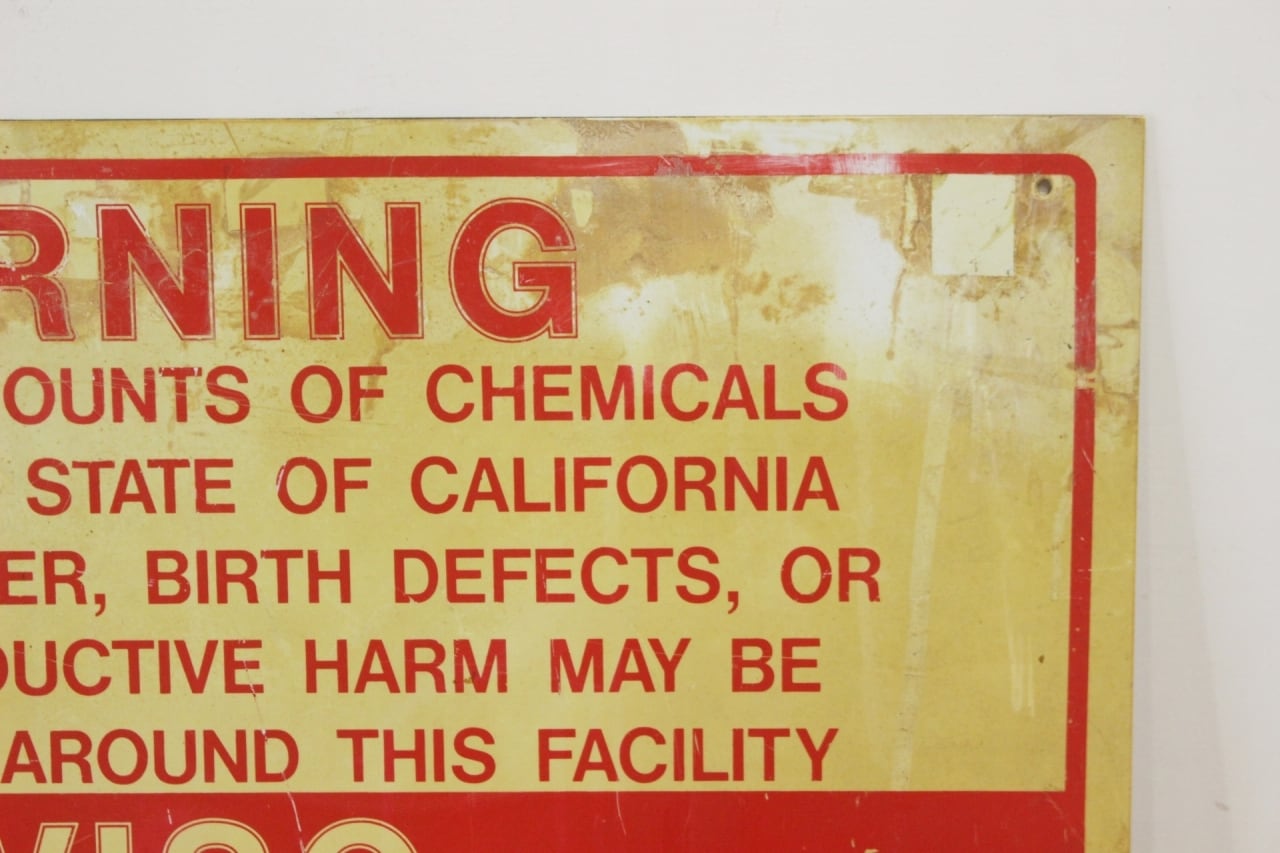 アメリカヴィンテージ カリフォルニア WARNING プラスチック 看板