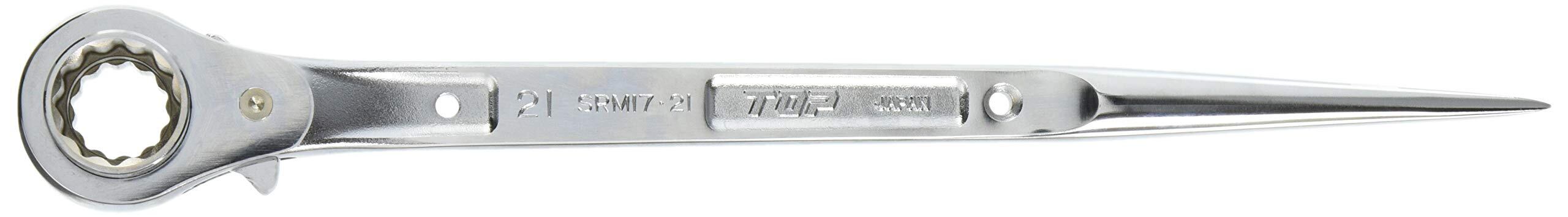 【在庫のみ】トップ工業 (TOP) ステンレス ラチェットレンチ 17x21㎜ 直シノ 鍛造品 鳶道具 SRM-17x21 燕三条 日本製