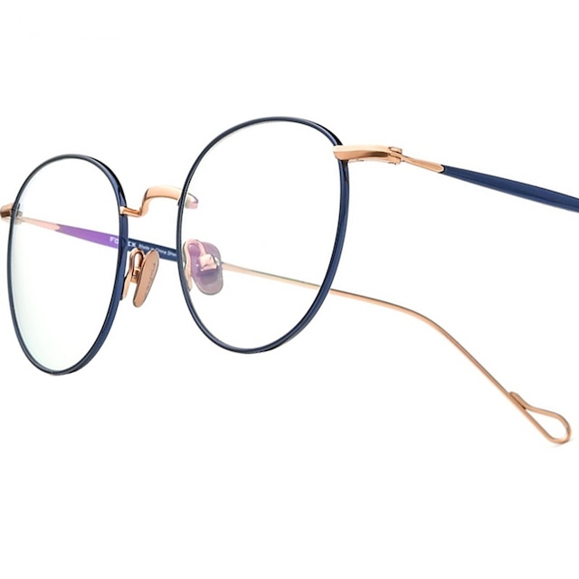 Bicolor Oval Round Titanium Glasses -round- / バイカラー オーバル ラウンド チタン メガネ -ラウンド-