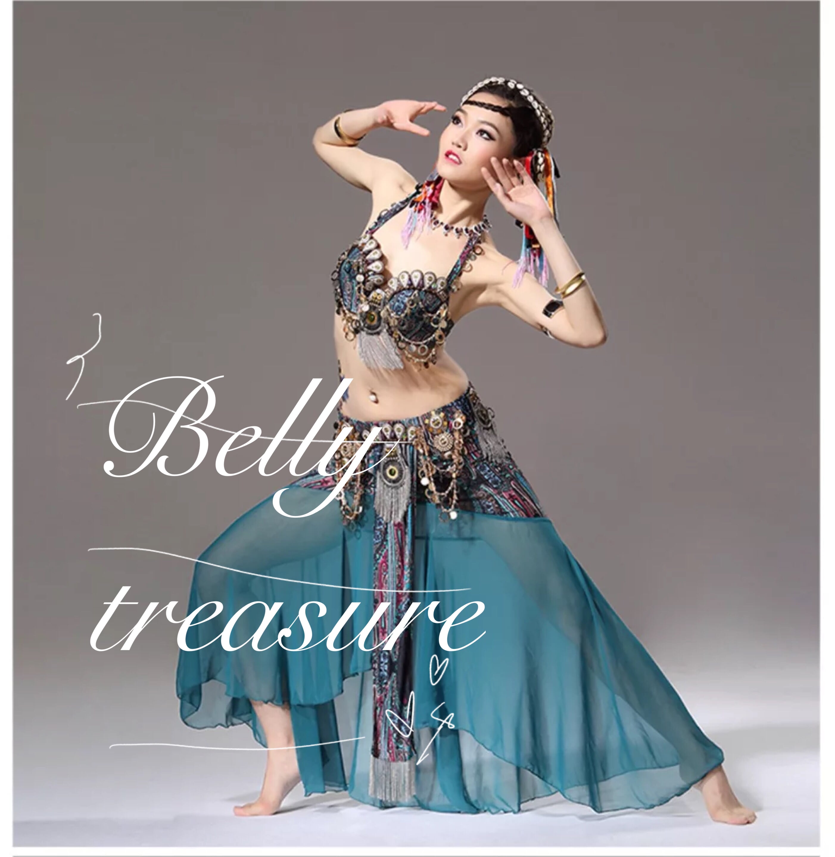 ベリーダンス衣装　サハルオカーシャ　エメラルドグリーン ベリーダンス衣装 エメラルドグリーン (ML/XL) CT0427 - bachata