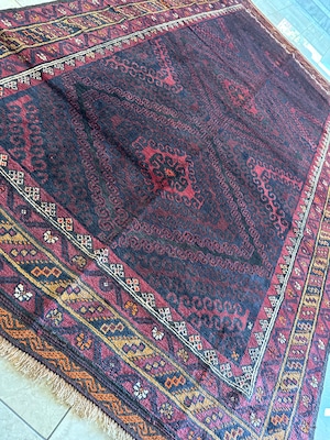 手織りアフガニスタン絨毯・②-8＊ビンテージ☆バルーチ族