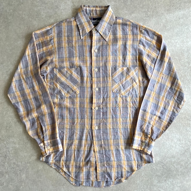 1980s  Dee Cee  L/S  Check Shirt  M位  Made in USA　H680