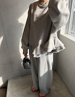 【新作5%OFF・3日間】Unbalance-Frill Sweat Tops_3colors