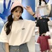 【Tシャツ】 3カラー 4サイズ 半袖 ルーズ 韓国ファッション レディース トップス 英字プリント シンプル ラウンドネック オーバーサイズ カジュアル かわいい 612680596016