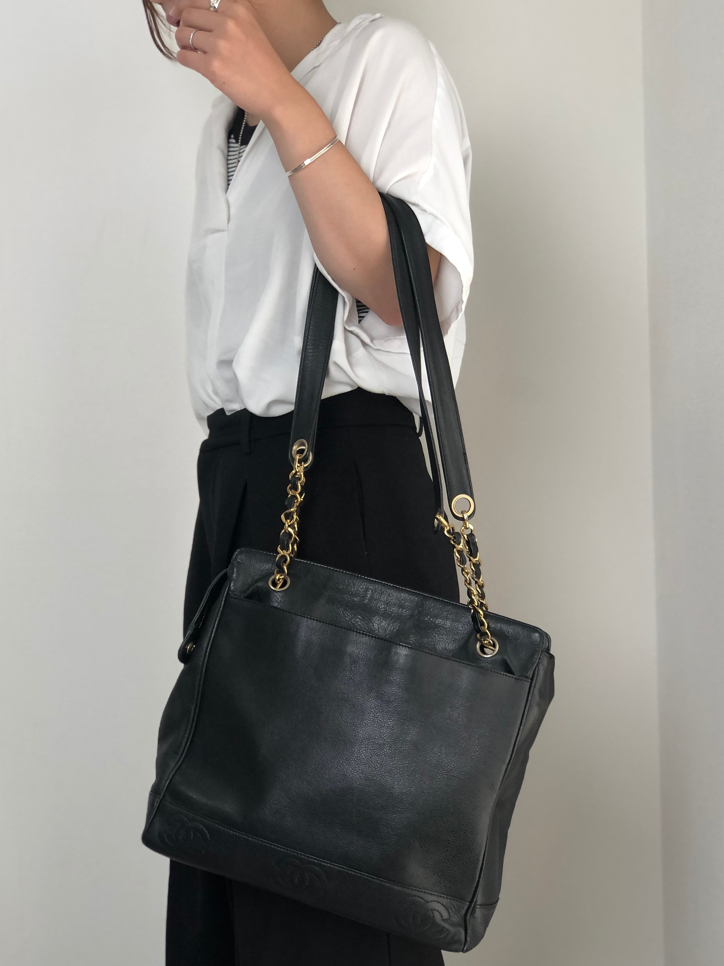 【お宝】CHANEL シャネル キャビアスキン トリプルココ ショルダーバック CHANEL シャネル トリプルココ ショルダーバッグ ブラック レザー