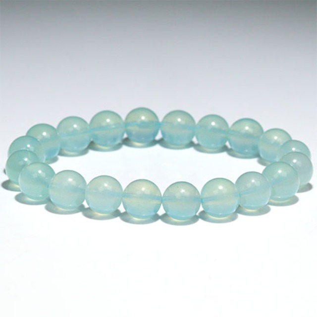 〔K2009-6〕希少 約9.8mm グリーンアクアマリン Green Aquamarine ブレスレット グリーンベリル