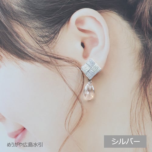 水引市松ピアス・イヤリングしずく大 | 水引細工・水引アクセサリー