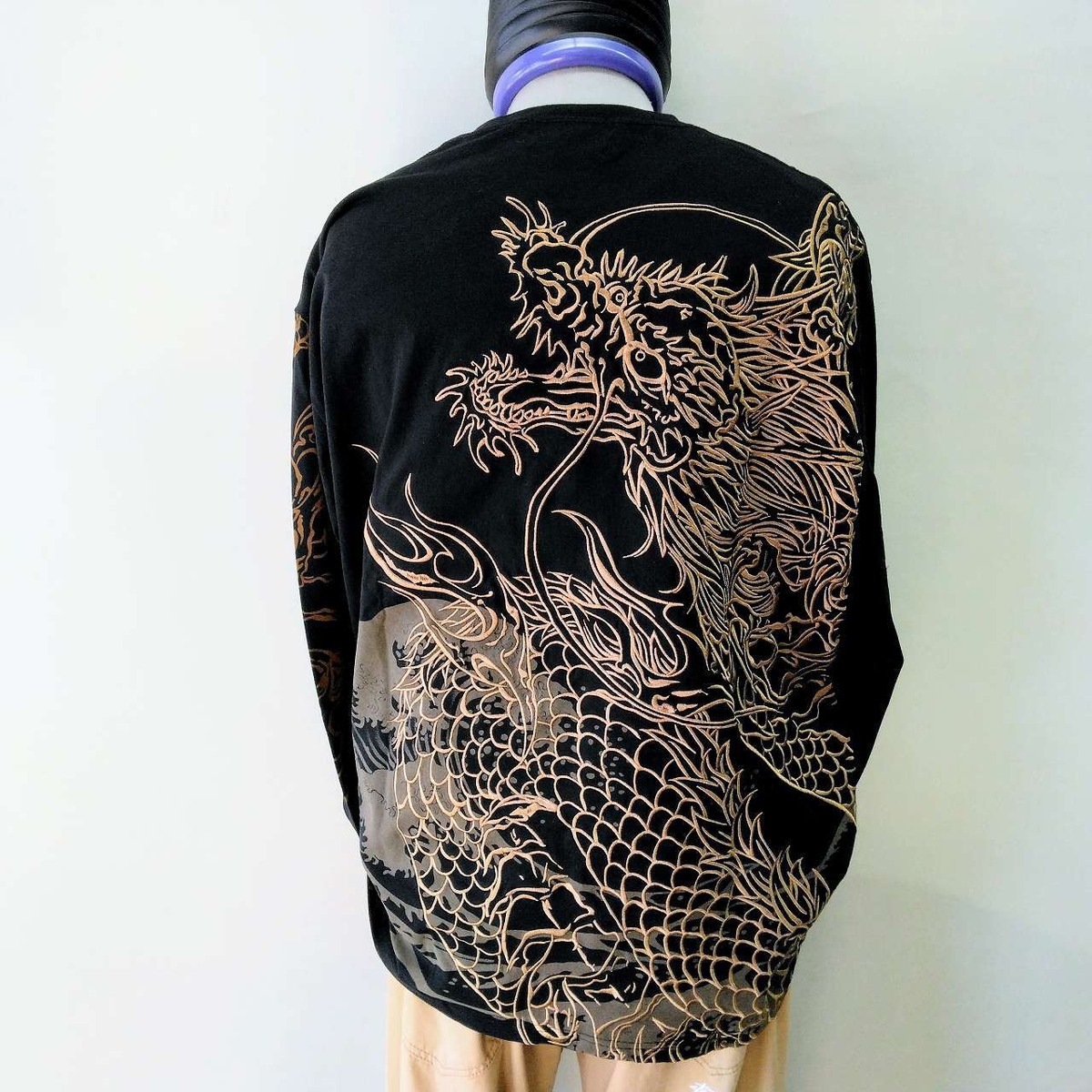 和柄ロンT 龍刺繍 Japanese pattern dragon embroidery long sleeve T-shirt | あさひや木更津