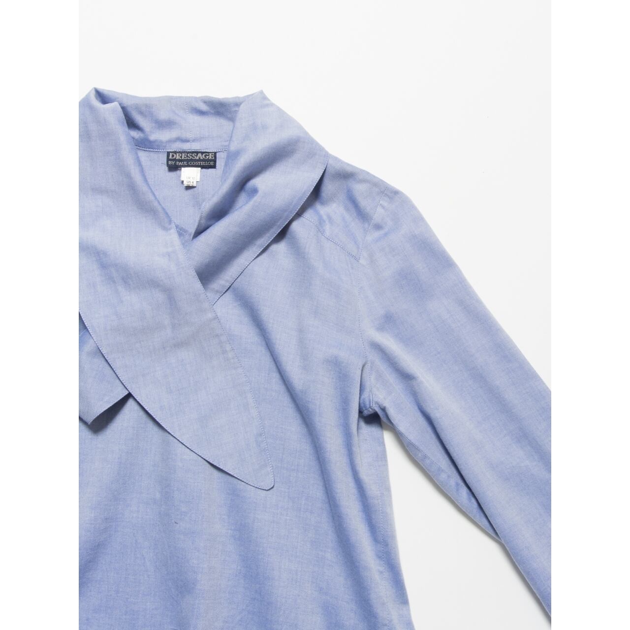【Made in United Kingdom】Tie collar pullover blouse（英国製 タイカラープルオーバーブラウス シャツ）4d