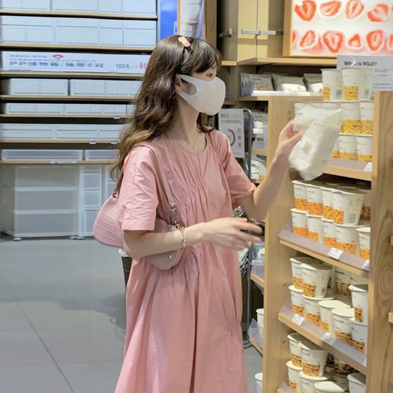 ドレス サマーロングスカート ピンク 夏物 スーパーモール33693615550