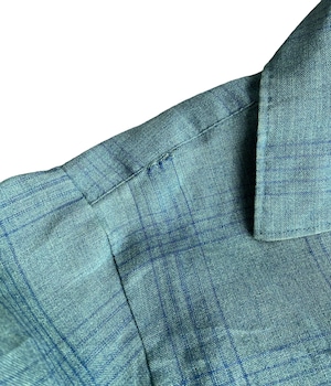 Vintage 60s L Rayon check shirt -ARROW-