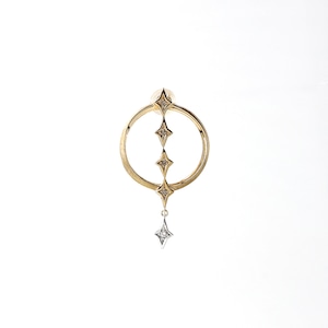 2 Colors Star Single Earring L