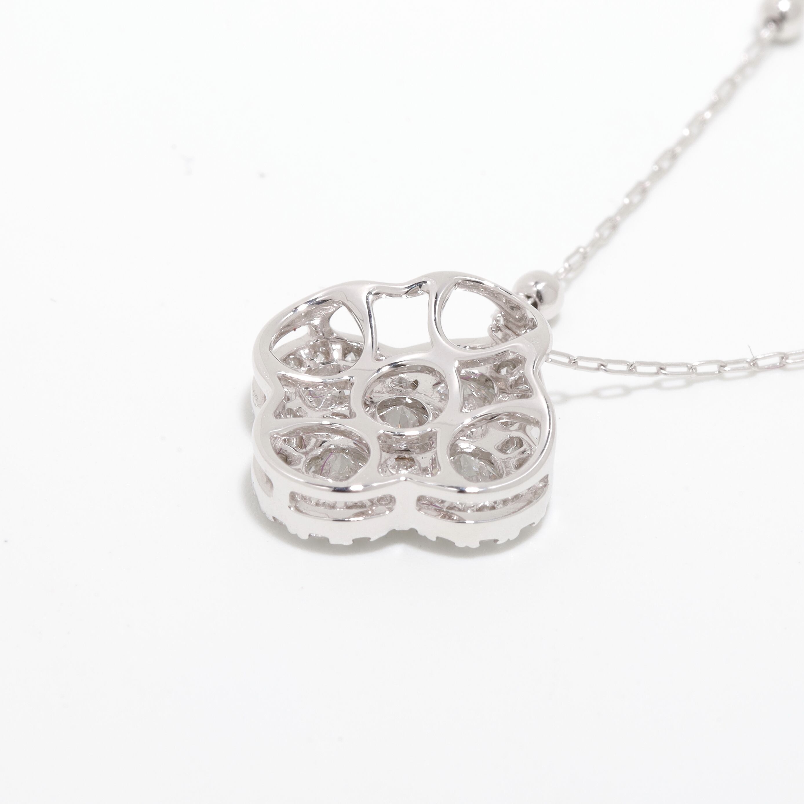 ミステリーセッティング ダイヤモンド ネックレス K18(WG) / 1.000ct
