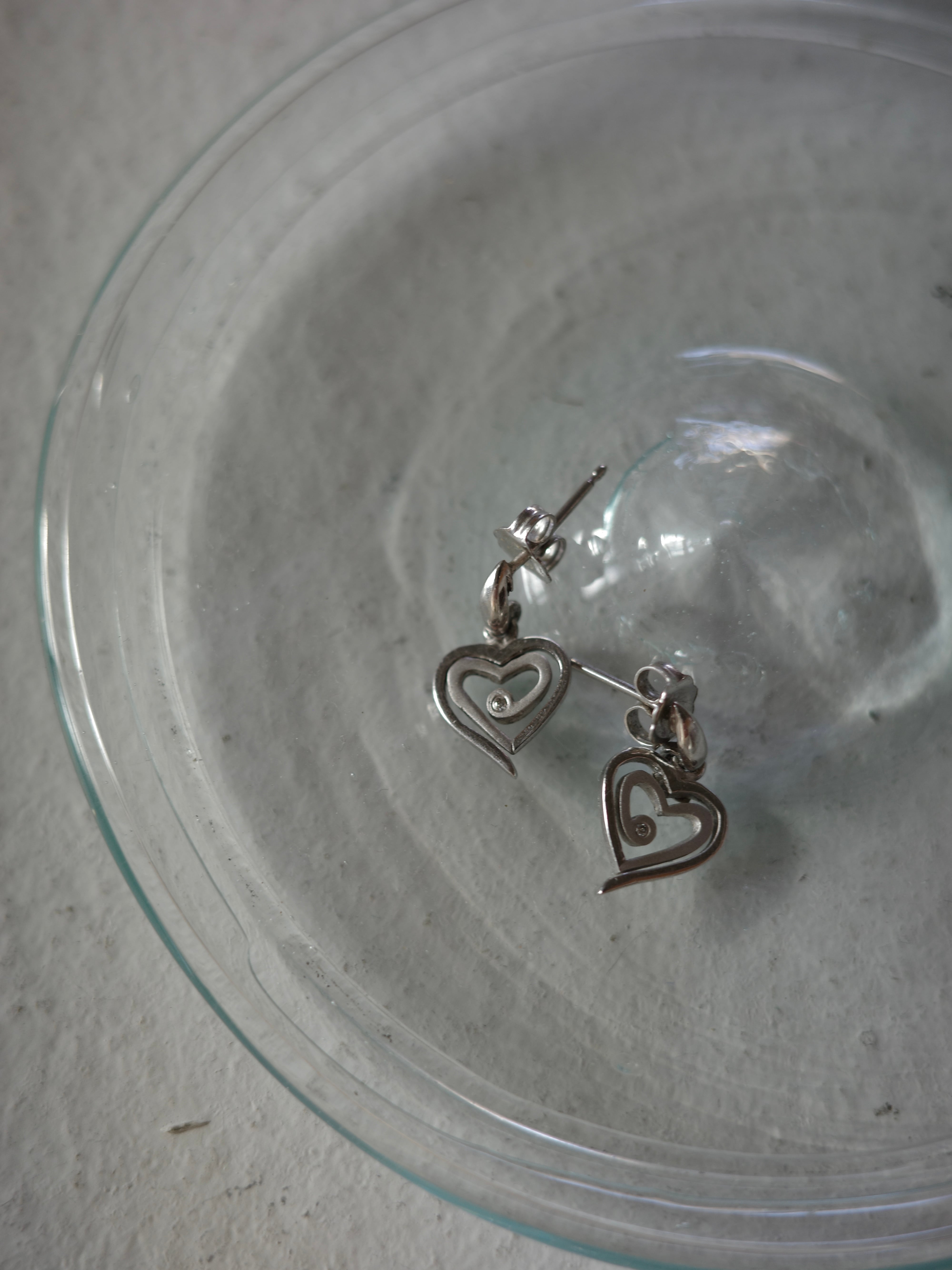 <vintage silver925>petit design heart pierce