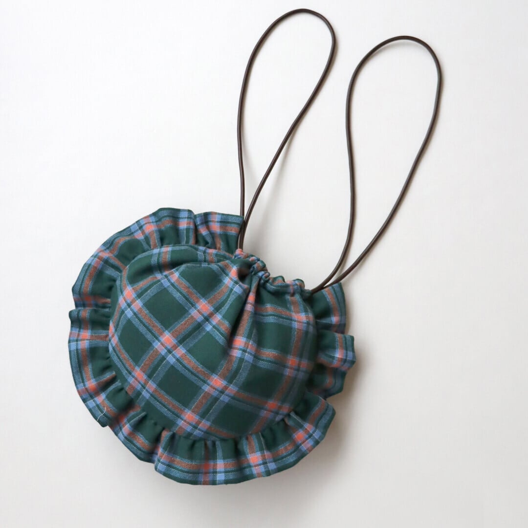 KIVISDOU】ネルチェック フリル 巾着バッグ | ホホホ座 西田辺 絵本