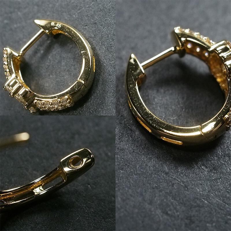 フープピアス K18YG ダイヤモンド/0.45ct×2 仕上済 | 質ミウラ BASE
