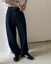 ルーズウォッシュストレートデニムパンツ　S0056