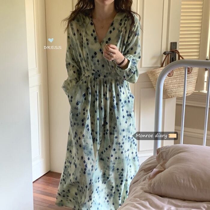 スタンダードフローラルドレス スプリングロングスカート レトロ 春物 花柄 モンロー77816734460