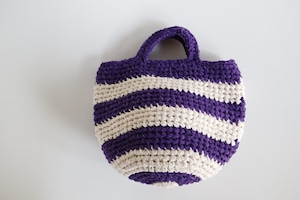 TOTE BAG　M　BORDER　Purple / Ecru